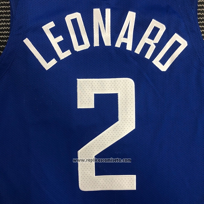 Camiseta Los Angeles Clippers Kawhi Leonard #2 Icon 2020-21 Autentico Azul